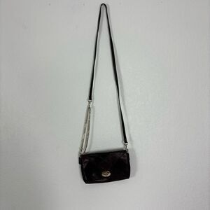 Coach Red/Maroon Patchwork Mini Ruby Leather Crossbody Purse